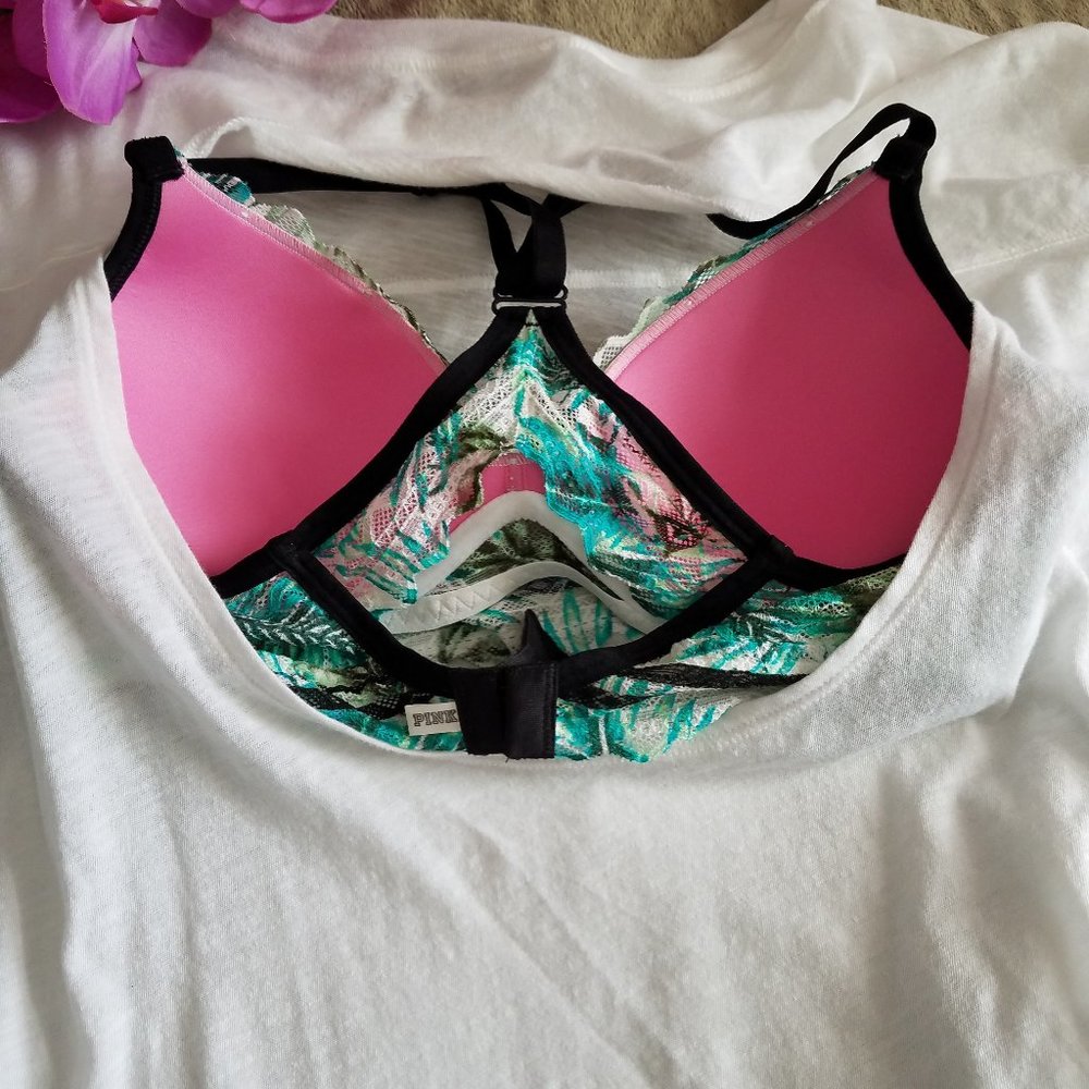 2 Piece-PINK VS Open BACK Tee & Bra NWOT - Picture 14 of 15